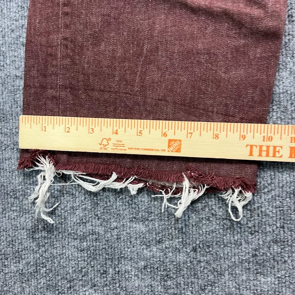 Levi's 501 XX Jeans Men's Burgundy Denim Frayed Classic Button‎ Fly - 40X27.5